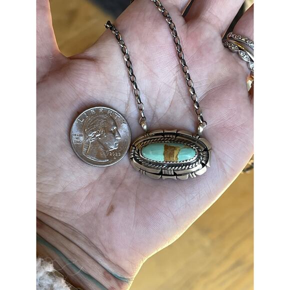 Navajo Sterling Turquoise Necklace by Begay - Picture 9 of 11